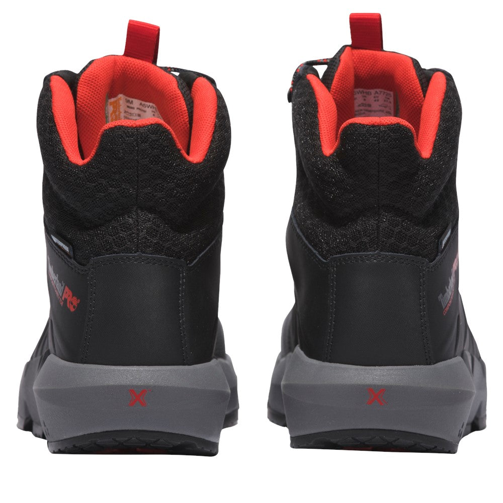 Morphix 6" Waterproof Composite Toe Work Boot for Men in Black/Red