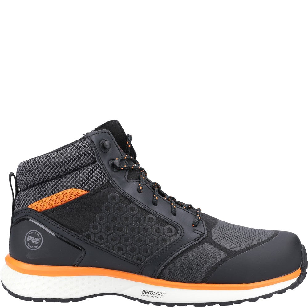 Reaxion Composite Toe Work Boot for Men in Black Orange