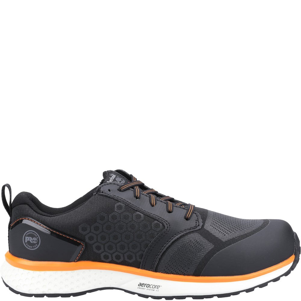 Reaxion Composite Toe Work Trainer for Men in Black Orange