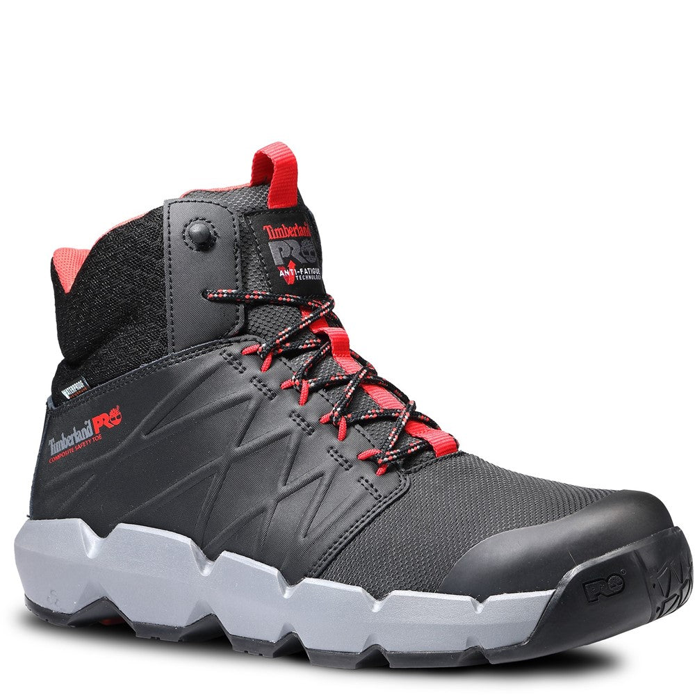Morphix 6" Waterproof Composite Toe Work Boot for Men in Black/Red