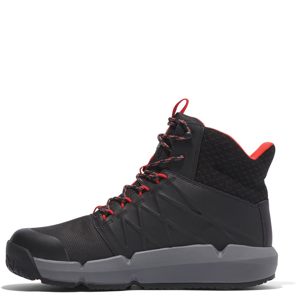 Morphix 6" Waterproof Composite Toe Work Boot for Men in Black/Red