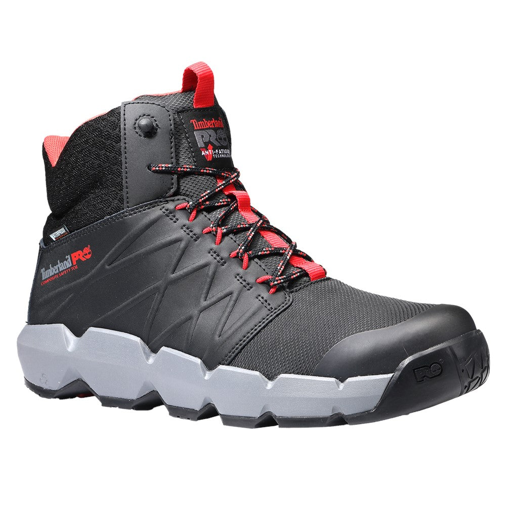 Morphix 6" Waterproof Composite Toe Work Boot for Men in Black/Red