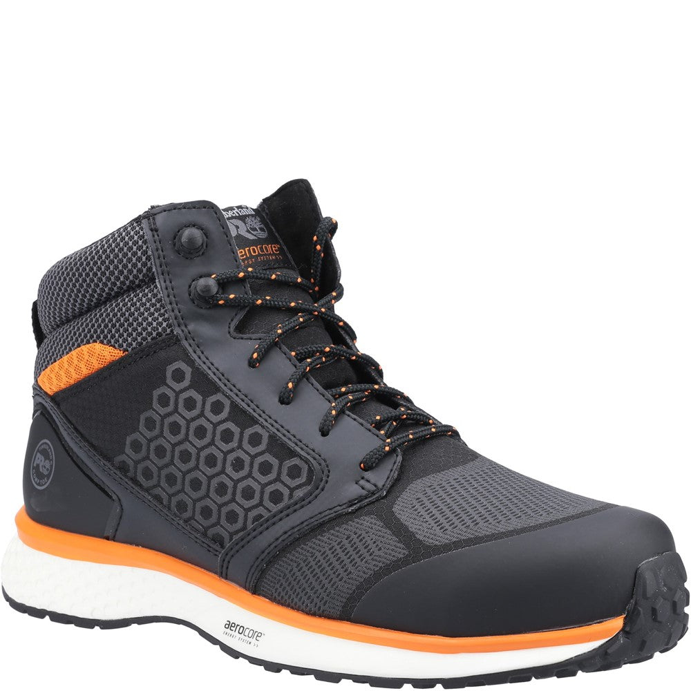 Reaxion Composite Toe Work Boot for Men in Black Orange