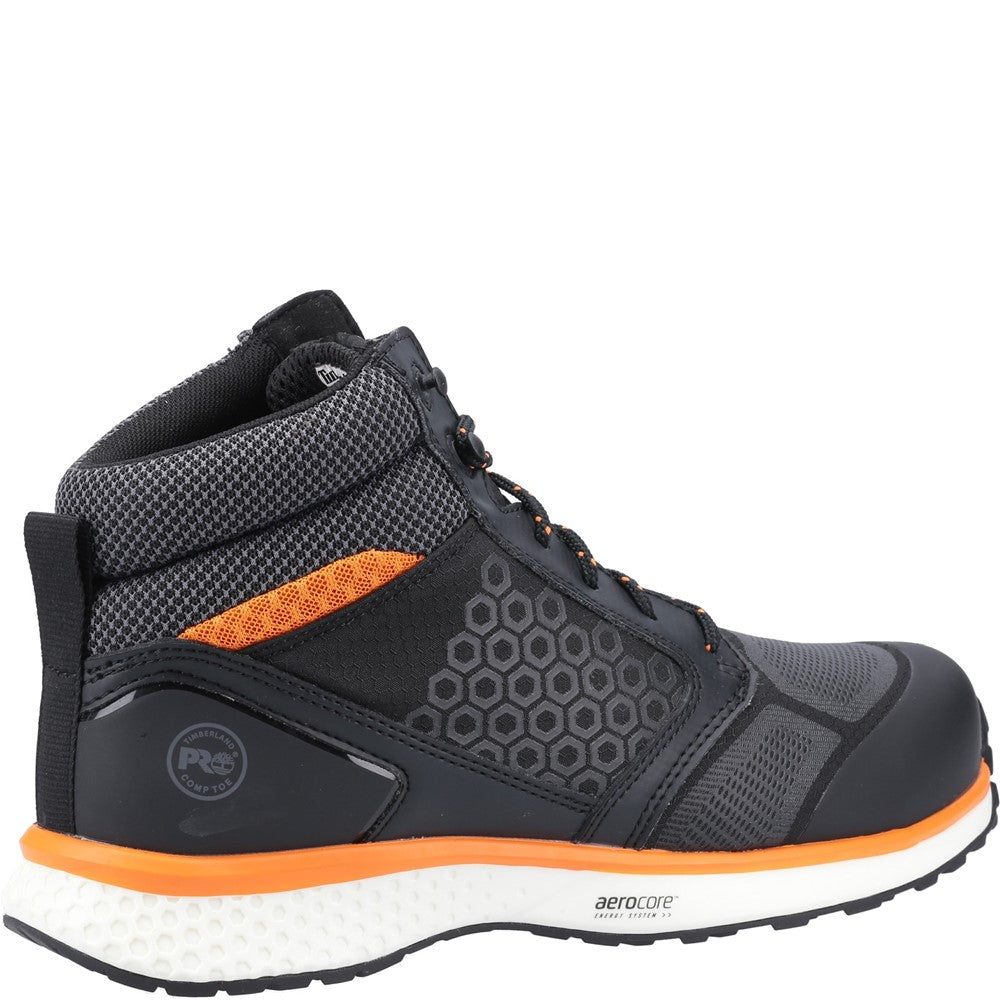 Reaxion Composite Toe Work Boot for Men in Black Orange