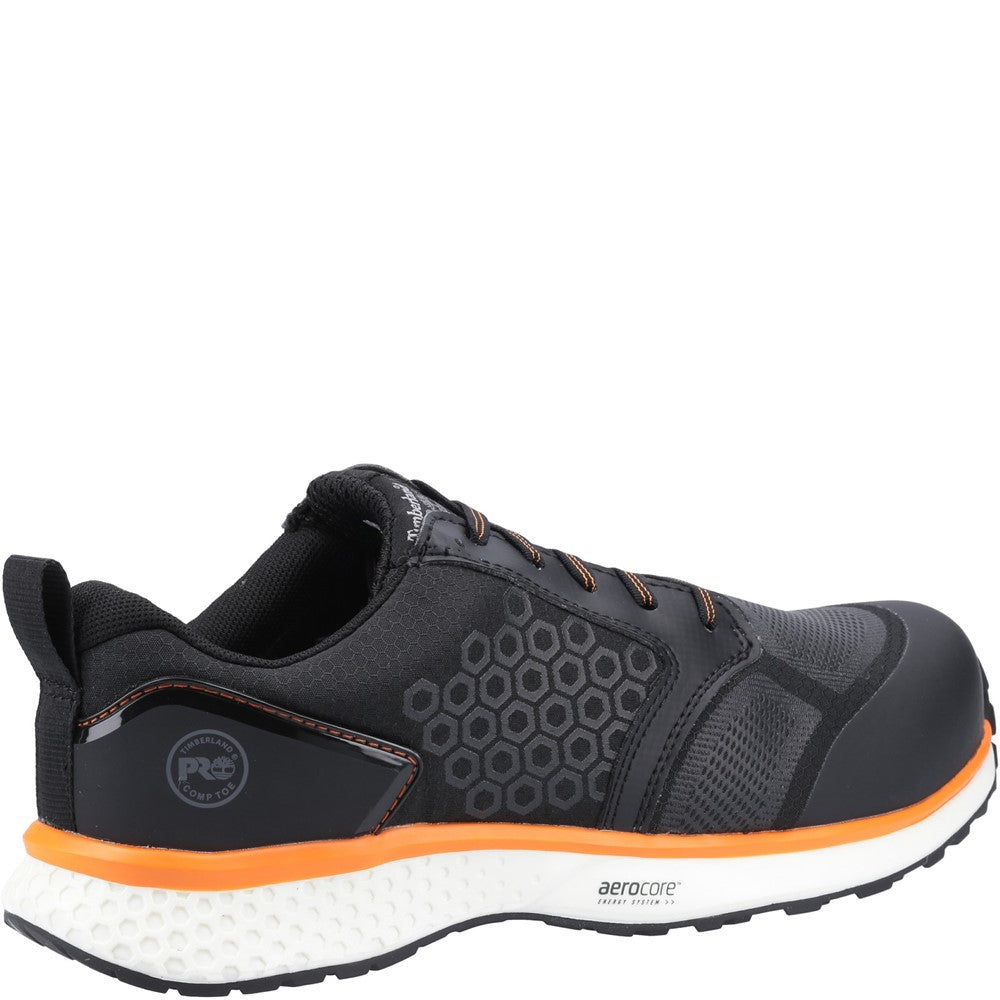Reaxion Composite Toe Work Trainer for Men in Black Orange